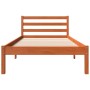 Solid wax brown pine wood bed frame 100x200 cm by , Beds and slatted bases - Ref: Foro24-844143, Price: 57,40 €, Discount: %