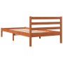 Solid wax brown pine wood bed frame 100x200 cm by , Beds and slatted bases - Ref: Foro24-844143, Price: 57,40 €, Discount: %