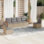 Gartensofa-Set mit Kissen, 6-teilig, beiges synthetisches Rattan von , Gartensets - Ref: Foro24-3259945, Preis: 414,84 €, Rab...