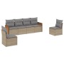 Garden sofa set with cushions 6 pieces beige synthetic rattan by , Garden sets - Ref: Foro24-3259945, Price: 414,84 €, Discou...