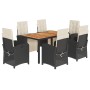 7-piece garden dining set and black synthetic rattan cushions by , Garden sets - Ref: Foro24-3212471, Price: 951,67 €, Discou...