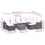 Garden sofa set 10 pieces with black synthetic rattan cushions by , Modular outdoor sofas - Ref: Foro24-3224404, Price: 574,1...