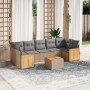 Garden sofa set with beige cushions 8 pcs PE rattan by , Garden sets - Ref: Foro24-3259896, Price: 561,99 €, Discount: %