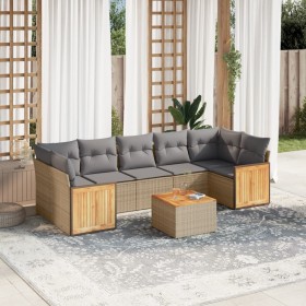 Gartensofa-Set mit beigen Kissen 8 Stück PE-Rattan von , Gartensets - Ref: Foro24-3259896, Preis: 561,99 €, Rabatt: %