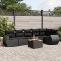 7-teiliges Garten-Essset und schwarze Kissen aus synthetischem Rattan von , Gartensets - Ref: Foro24-3257343, Preis: 452,27 €...