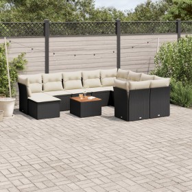 11-teiliges Gartensofa-Set und schwarze synthetische Rattankissen von , Gartensets - Ref: Foro24-3223970, Preis: 645,51 €, Ra...