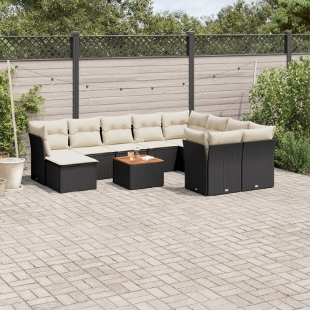 11-teiliges Gartensofa-Set und schwarze synthetische Rattankissen von , Gartensets - Ref: Foro24-3223970, Preis: 665,55 €, Ra...