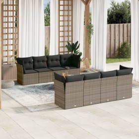 9-teiliges Gartenmöbel-Set und graue synthetische Rattankissen von , Gartensets - Ref: Foro24-3223526, Preis: 588,80 €, Rabat...