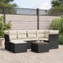 7-teiliges Garten-Essset und schwarze Kissen aus synthetischem Rattan von , Gartensets - Ref: Foro24-3223746, Preis: 433,52 €...