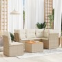 Garden sofa set with cushions 6 pieces beige synthetic rattan by , Garden sets - Ref: Foro24-3223643, Price: 500,56 €, Discou...