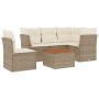 Garden sofa set with cushions 6 pieces beige synthetic rattan by , Garden sets - Ref: Foro24-3223643, Price: 500,56 €, Discou...