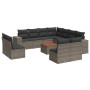 12-teiliges Gartensofa-Set mit grauen synthetischen Rattankissen von , Gartensets - Ref: Foro24-3225507, Preis: 755,20 €, Rab...