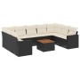 Gartensofa-Set 10-teilig mit schwarzen synthetischen Rattankissen von , Modulare Sofas für den Außenbereich - Ref: Foro24-322...