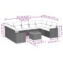 Gartensofa-Set 10-teilig mit schwarzen synthetischen Rattankissen von , Modulare Sofas für den Außenbereich - Ref: Foro24-322...