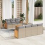 Garden sofa set with beige cushions 8 pcs PE rattan by , Garden sets - Ref: Foro24-3259889, Price: 611,99 €, Discount: %