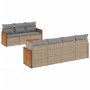 Garden sofa set with beige cushions 8 pcs PE rattan by , Garden sets - Ref: Foro24-3259889, Price: 618,15 €, Discount: %