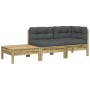 Garden sofa with footrest cushions in impregnated pine wood by , Modular outdoor sofas - Ref: Foro24-838188, Price: 213,93 €,...