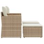 2 seater garden sofa with awning and beige PE rattan stools by , Outdoor sofas - Ref: Foro24-365805, Price: 348,38 €, Discoun...