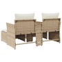 2 seater garden sofa with awning and beige PE rattan stools by , Outdoor sofas - Ref: Foro24-365805, Price: 348,38 €, Discoun...