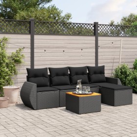 6-teiliges Gartensofa-Set und schwarze synthetische Rattankissen von , Gartensets - Ref: Foro24-3257308, Preis: 399,60 €, Rab...