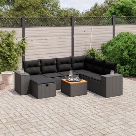 8-teiliges Gartensofa-Set und schwarze synthetische Rattankissen von , Gartensets - Ref: Foro24-3265185, Preis: 516,33 €, Rab...