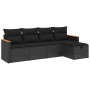 Set de muebles de jardín 5 pzas y cojines ratán sintético negro de , Conjuntos de jardín - Ref: Foro24-3265283, Precio: 298,9...