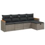 Gartensofa-Set mit Kissen, 5-teilig, graues synthetisches Rattan von , Gartensets - Ref: Foro24-3265288, Preis: 315,02 €, Rab...