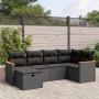 6-teiliges Gartensofa-Set und schwarze synthetische Rattankissen von , Gartensets - Ref: Foro24-3265297, Preis: 365,18 €, Rab...