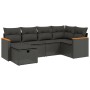 6-teiliges Gartensofa-Set und schwarze synthetische Rattankissen von , Gartensets - Ref: Foro24-3265297, Preis: 371,17 €, Rab...