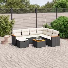 8-piece garden sofa set and black synthetic rattan cushions by , Garden sets - Ref: Foro24-3265333, Price: 515,99 €, Discount: %