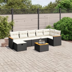 8-teiliges Gartensofa-Set und schwarze synthetische Rattankissen von , Gartensets - Ref: Foro24-3265319, Preis: 485,61 €, Rab...