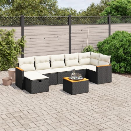 8-teiliges Gartensofa-Set und schwarze synthetische Rattankissen von , Gartensets - Ref: Foro24-3265319, Preis: 486,58 €, Rab...