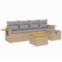 Garden sofa set with beige cushions mix 6 pieces PE rattan by , Garden sets - Ref: Foro24-3265511, Price: 400,73 €, Discount: %