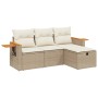 Garden sofa set with cushions 4 pieces beige synthetic rattan by , Garden sets - Ref: Foro24-3265489, Price: 399,99 €, Discou...