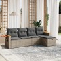 Gartensofa-Set mit Kissen, 5-teilig, graues synthetisches Rattan von , Gartensets - Ref: Foro24-3265505, Preis: 335,94 €, Rab...