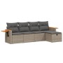 Gartensofa-Set mit Kissen, 5-teilig, graues synthetisches Rattan von , Gartensets - Ref: Foro24-3265505, Preis: 335,94 €, Rab...