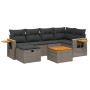 7-piece garden sofa set with gray PE rattan cushions by , Garden sets - Ref: Foro24-3265526, Price: 456,96 €, Discount: %