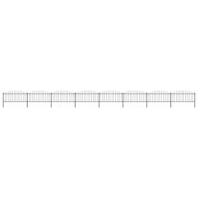 Garden fence with black steel spearhead (0.5-0.75)x13.6m by vidaXL, fence panels - Ref: Foro24-277710, Price: 443,44 €, Disco...