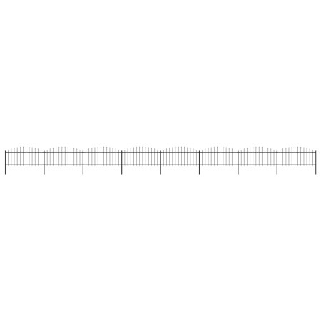 Garden fence with black steel spearhead (0.5-0.75)x13.6m by vidaXL, fence panels - Ref: Foro24-277710, Price: 443,44 €, Disco...