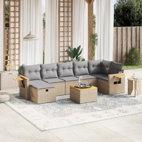 Gartensofa-Set mit beigem Kissenmix, 8-teilig aus PE-Rattan von , Gartensets - Ref: Foro24-3265539, Preis: 551,97 €, Rabatt: %