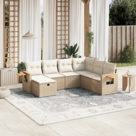 7-piece garden sofa set and beige synthetic rattan cushions by , Garden sets - Ref: Foro24-3265545, Price: 640,99 €, Discount: %