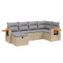 Gartensofa-Set mit beigem Kissenmix, 6-teilig, PE-Rattan von , Gartensets - Ref: Foro24-3265518, Preis: 430,99 €, Rabatt: %