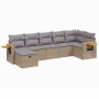 Gartensofa-Set mit beigem Kissenmix, 7-teilig aus PE-Rattan von , Gartensets - Ref: Foro24-3265532, Preis: 504,91 €, Rabatt: %