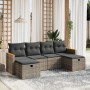 6-piece garden furniture set and gray synthetic rattan cushions by , Garden sets - Ref: Foro24-3265344, Price: 375,63 €, Disc...