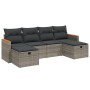 6-piece garden furniture set and gray synthetic rattan cushions by , Garden sets - Ref: Foro24-3265344, Price: 375,50 €, Disc...