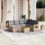 Gartensofa-Set mit beigem Kissenmix, 8-teilig aus PE-Rattan von , Gartensets - Ref: Foro24-3265553, Preis: 551,97 €, Rabatt: %