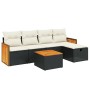 6-teiliges Gartensofa-Set und schwarze synthetische Rattankissen von , Gartensets - Ref: Foro24-3265725, Preis: 359,42 €, Rab...