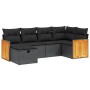 6-piece garden sofa set and black synthetic rattan cushions by , Garden sets - Ref: Foro24-3265731, Price: 375,46 €, Discount: %