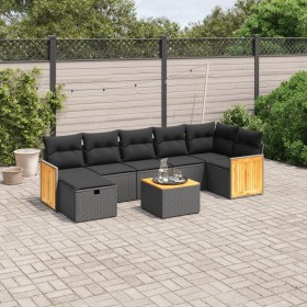 8-piece garden sofa set and black synthetic rattan cushions by , Garden sets - Ref: Foro24-3265752, Price: 501,35 €, Discount: %