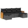 6-piece garden sofa set and black synthetic rattan cushions by , Garden sets - Ref: Foro24-3265773, Price: 361,40 €, Discount: %